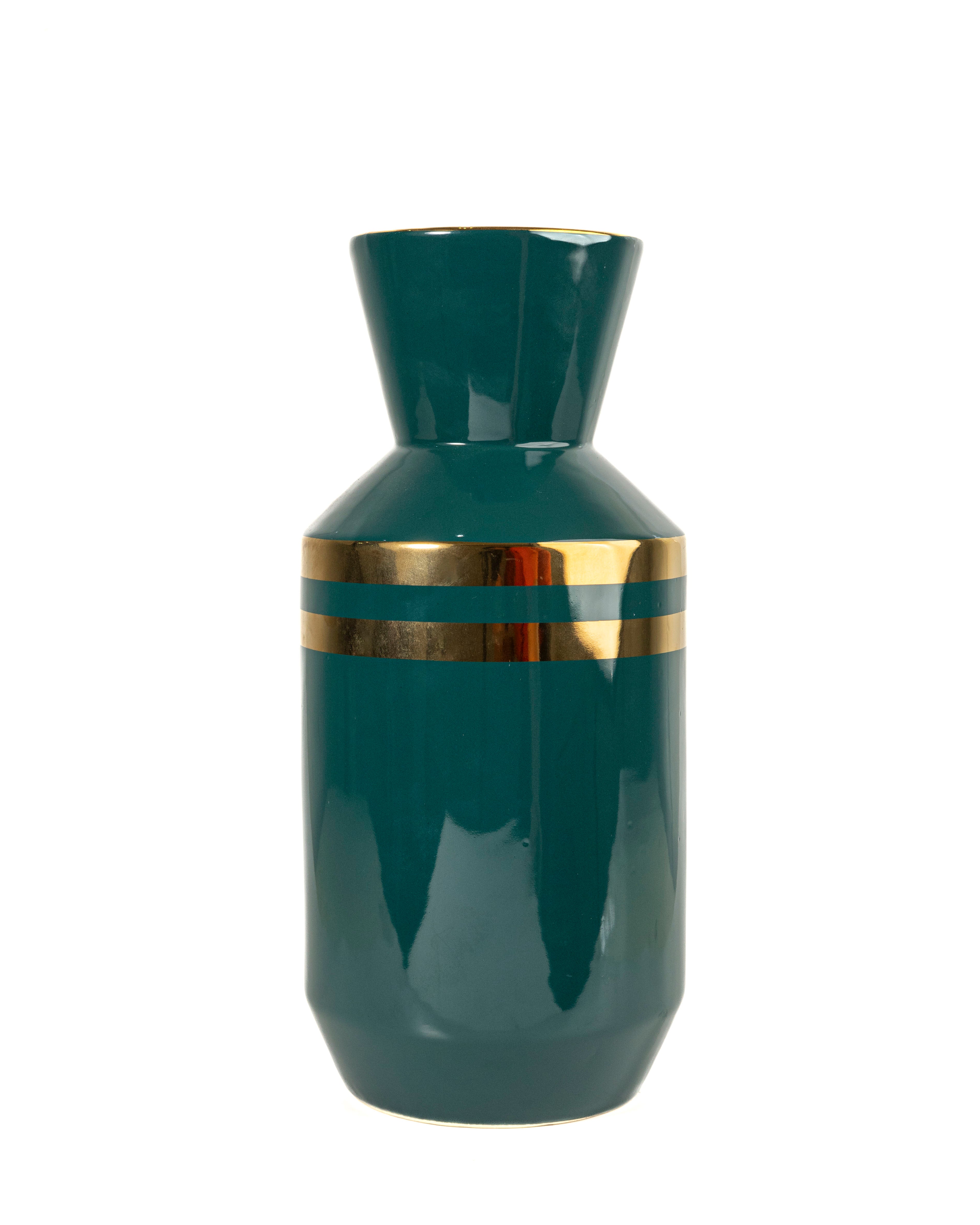 Elegant Green Ceramic Flower Vase