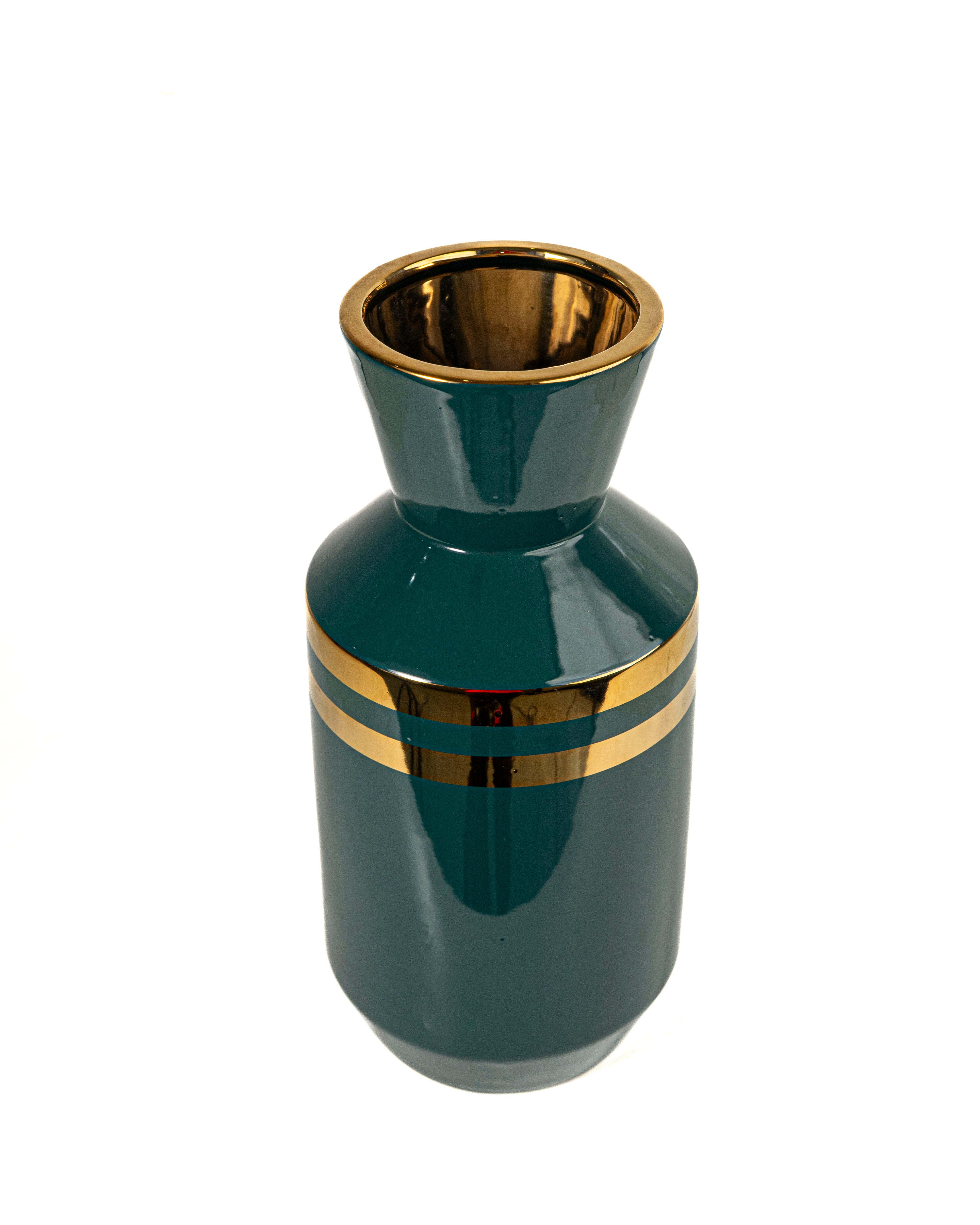 Elegant Green Ceramic Flower Vase