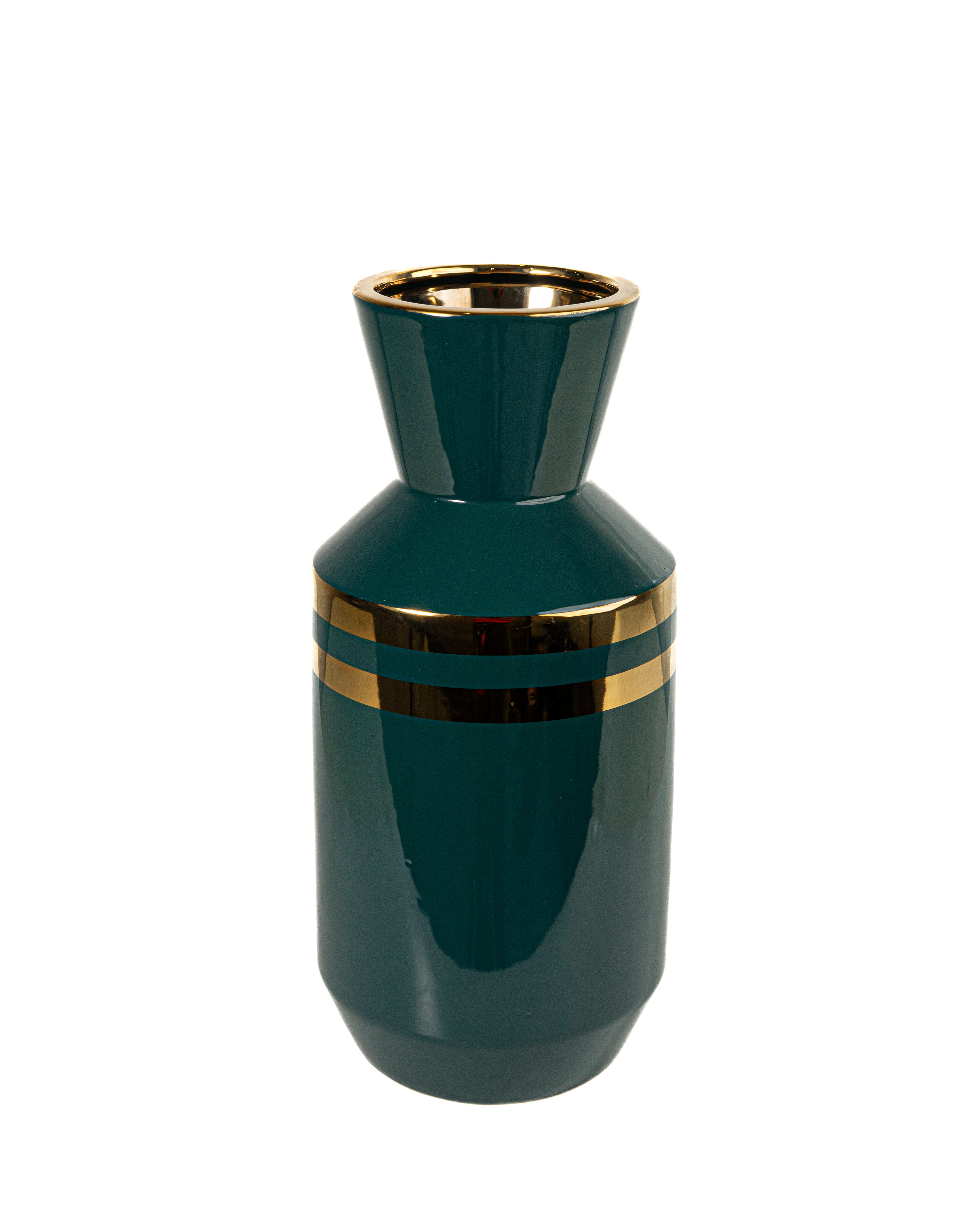 Elegant Green Ceramic Flower Vase