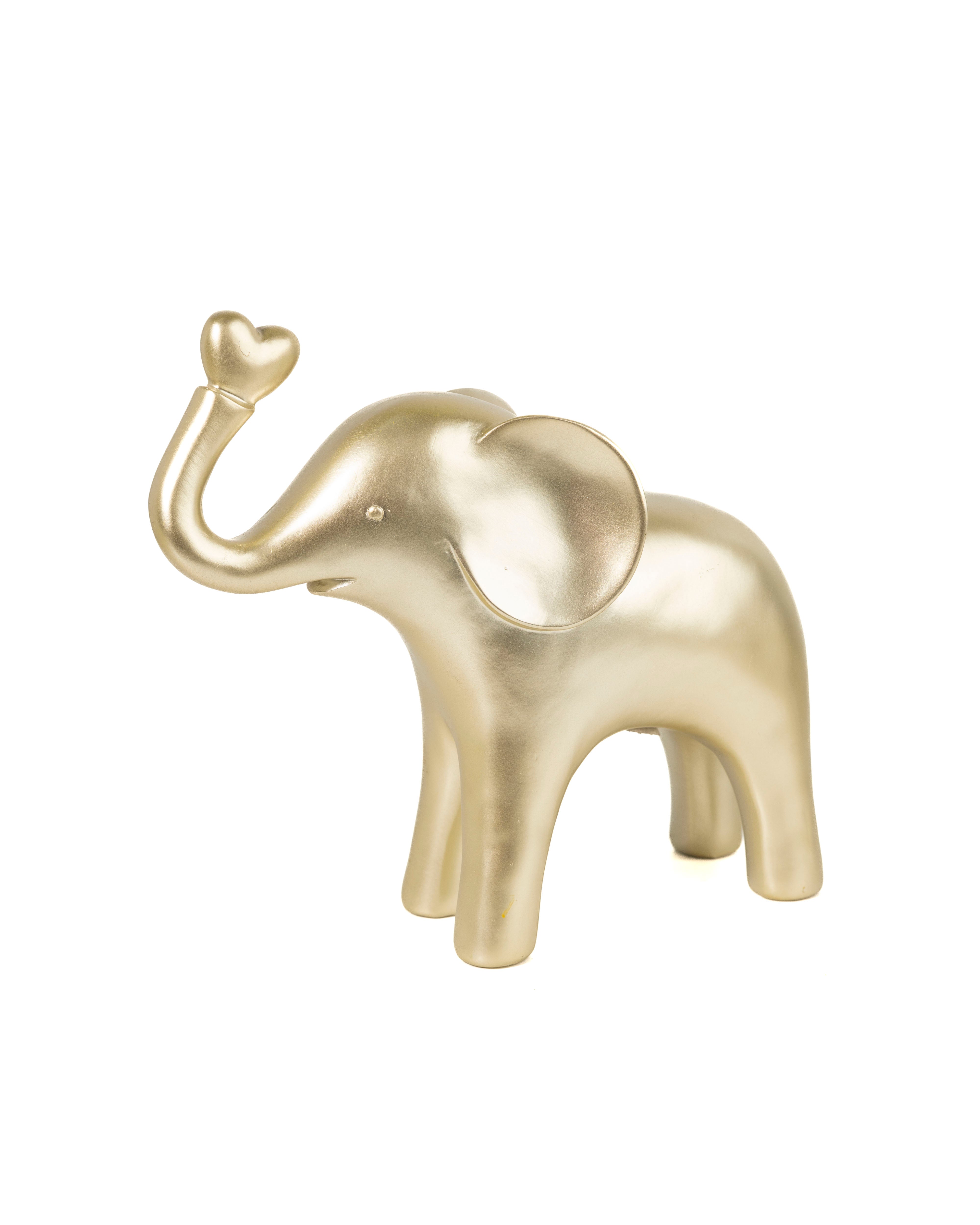 Minimalist Elephant Family Set in Metallic Finish
