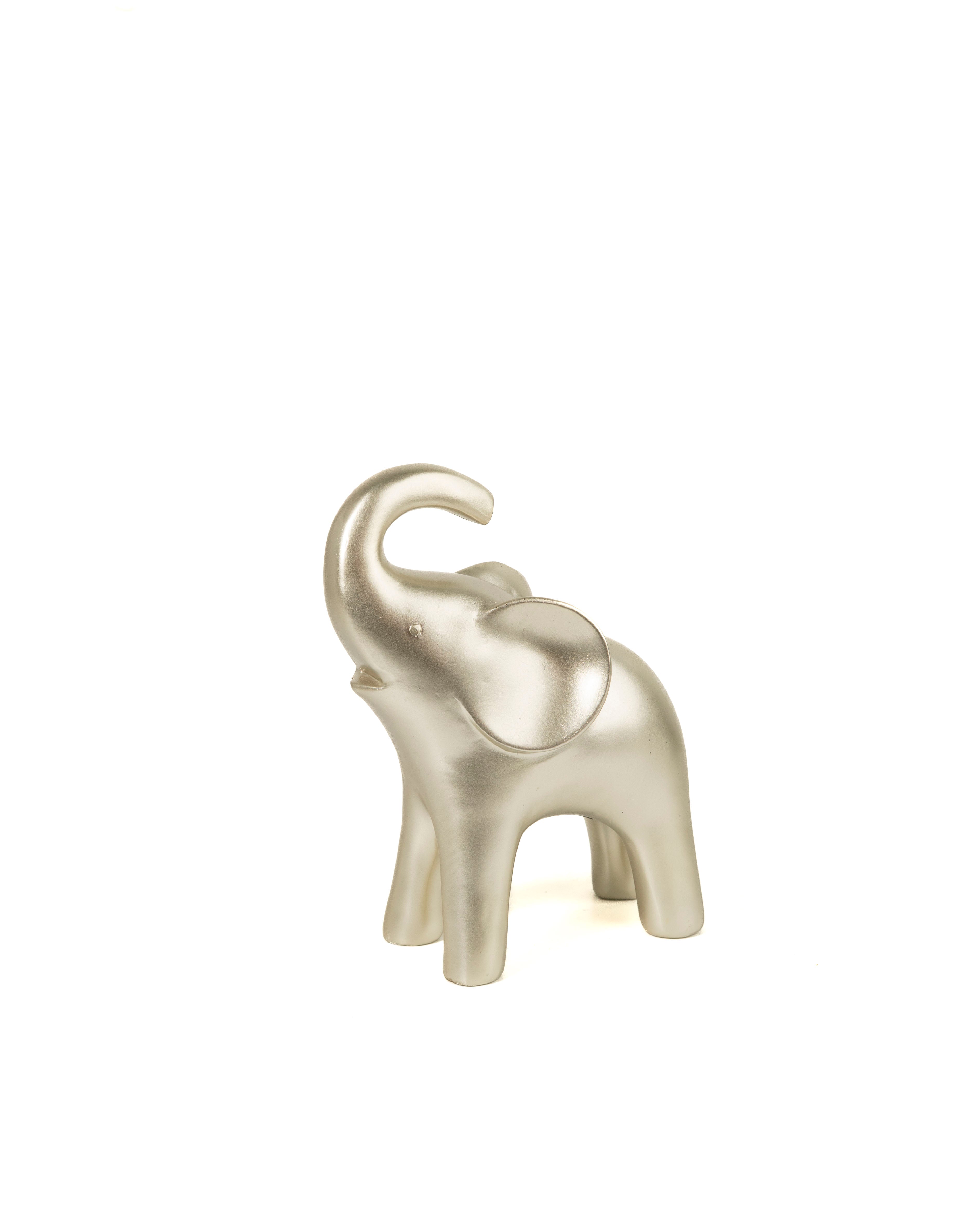 Minimalist Elephant Family Set in Metallic Finish