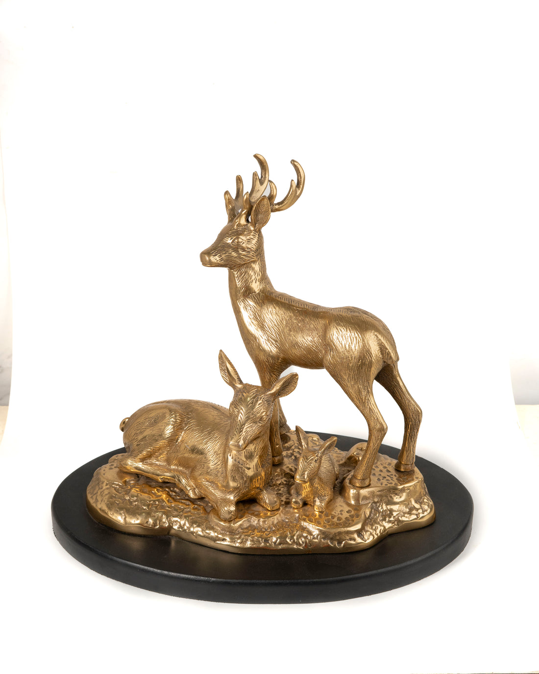 Shiny Brass Deer Family Sculpture (MMM DEER FAMILY BIG)