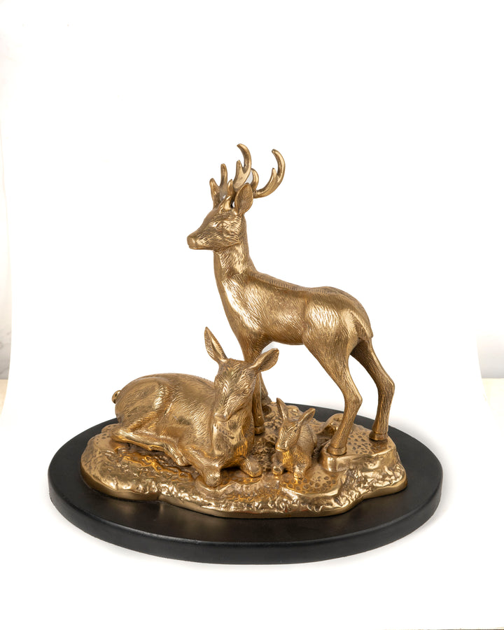Shiny Brass Deer Family Sculpture (MMM DEER FAMILY BIG)