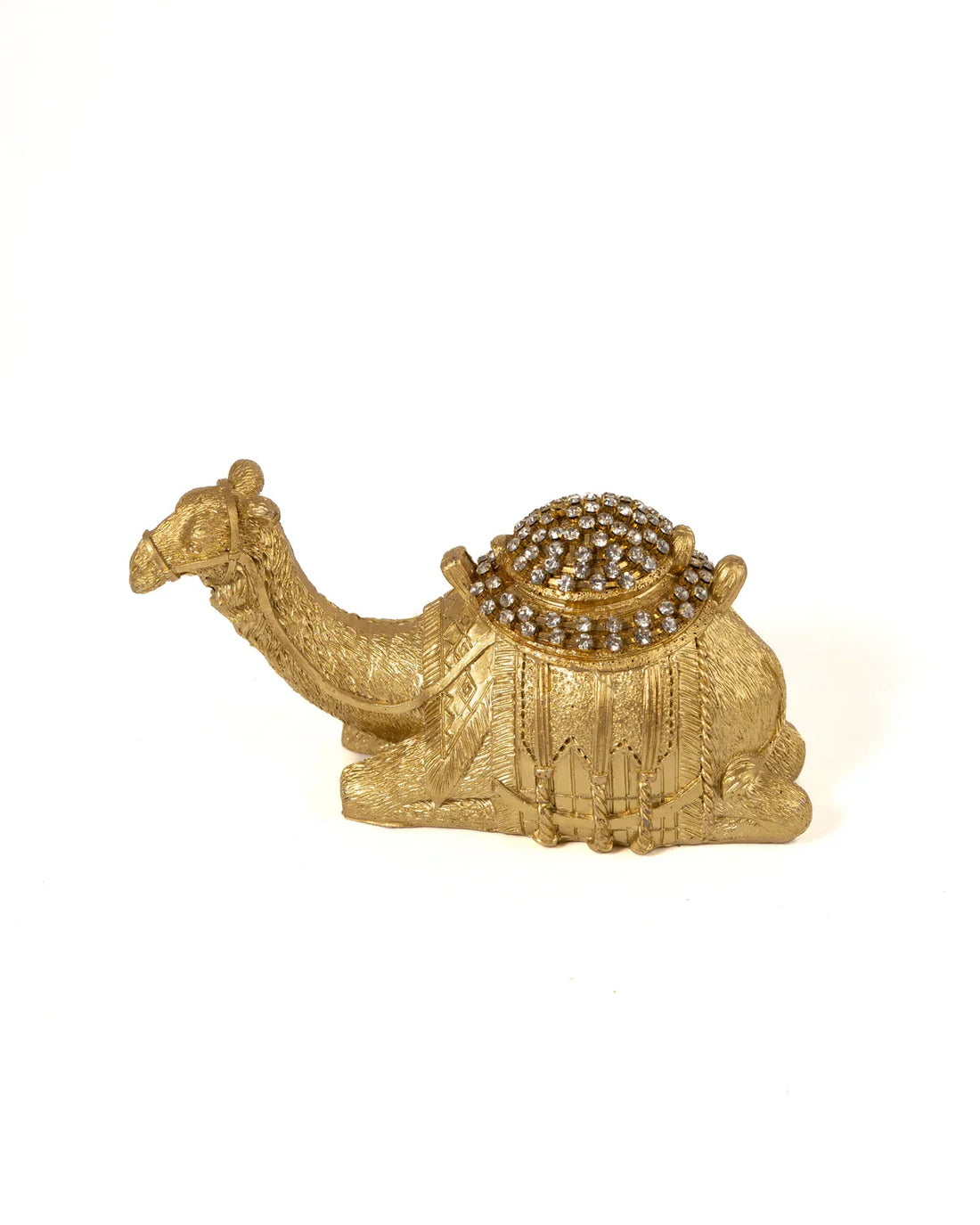 Intricately Designed Golden Camel Figurines (Set of 3)