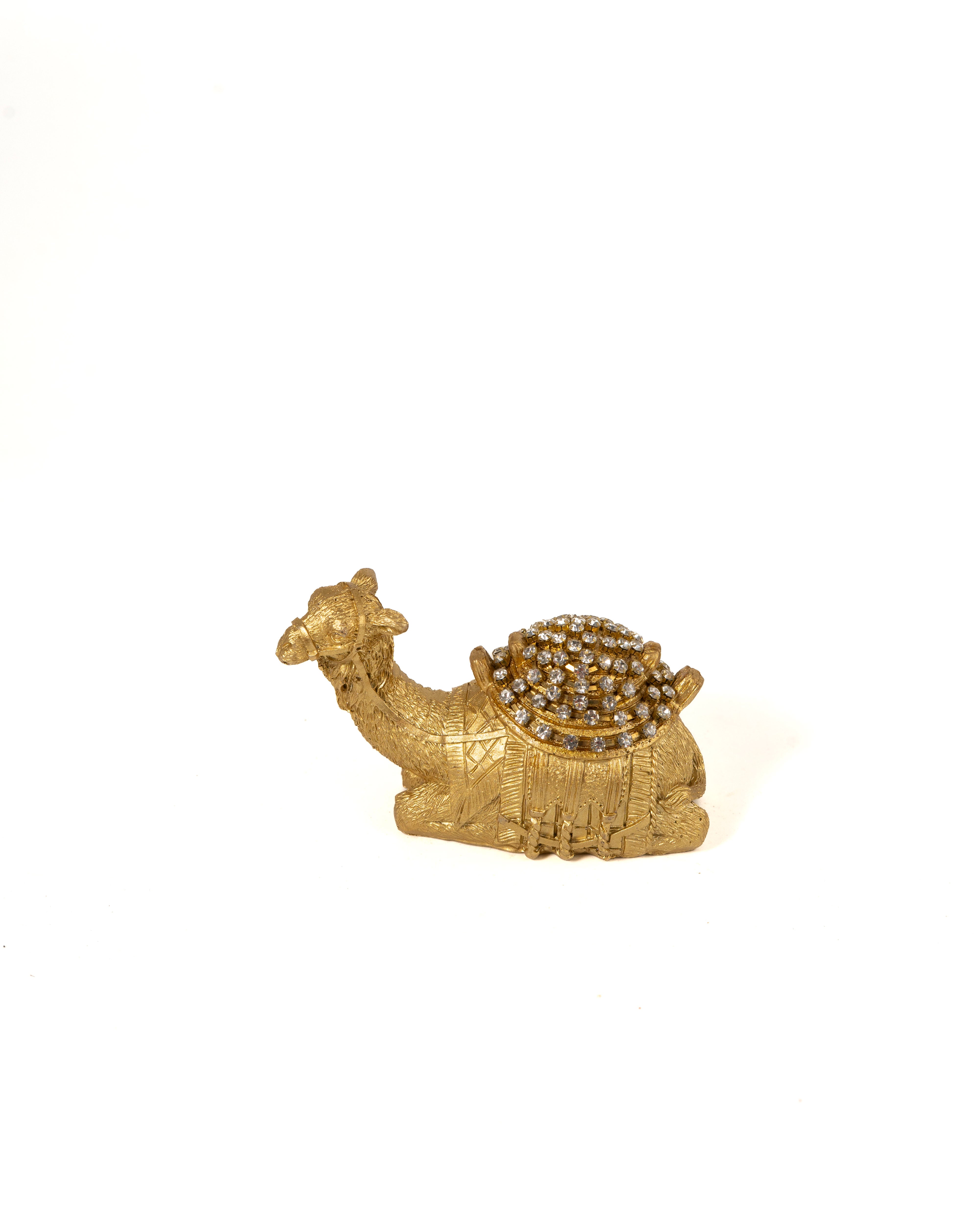 Intricately Designed Golden Camel Figurines (Set of 3)