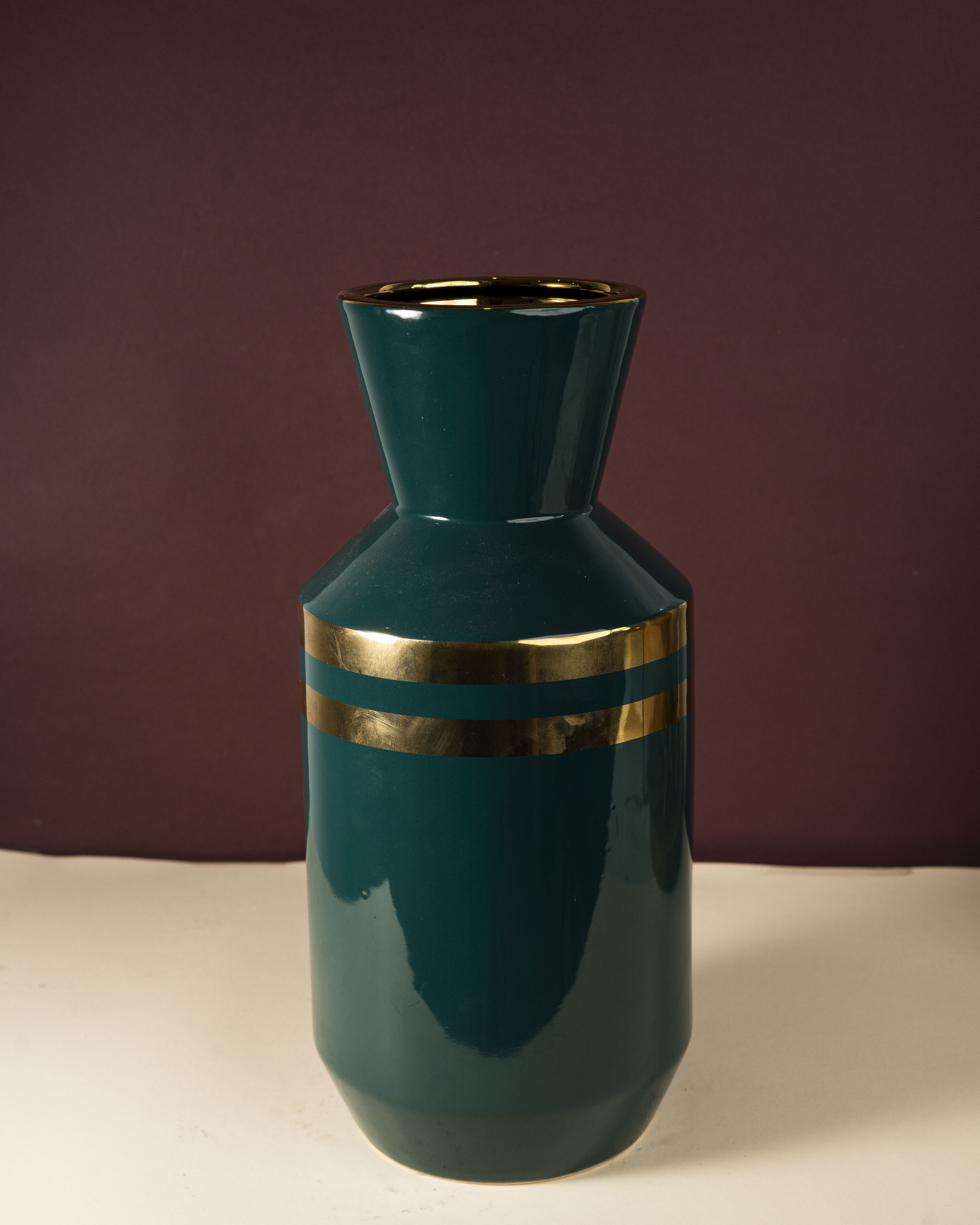 Elegant Green Ceramic Flower Vase