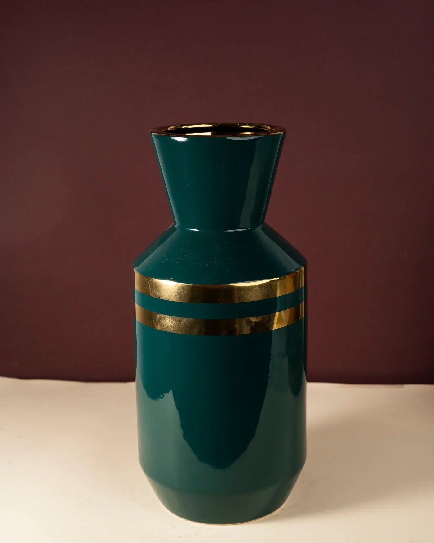 Elegant Green Ceramic Flower Vase