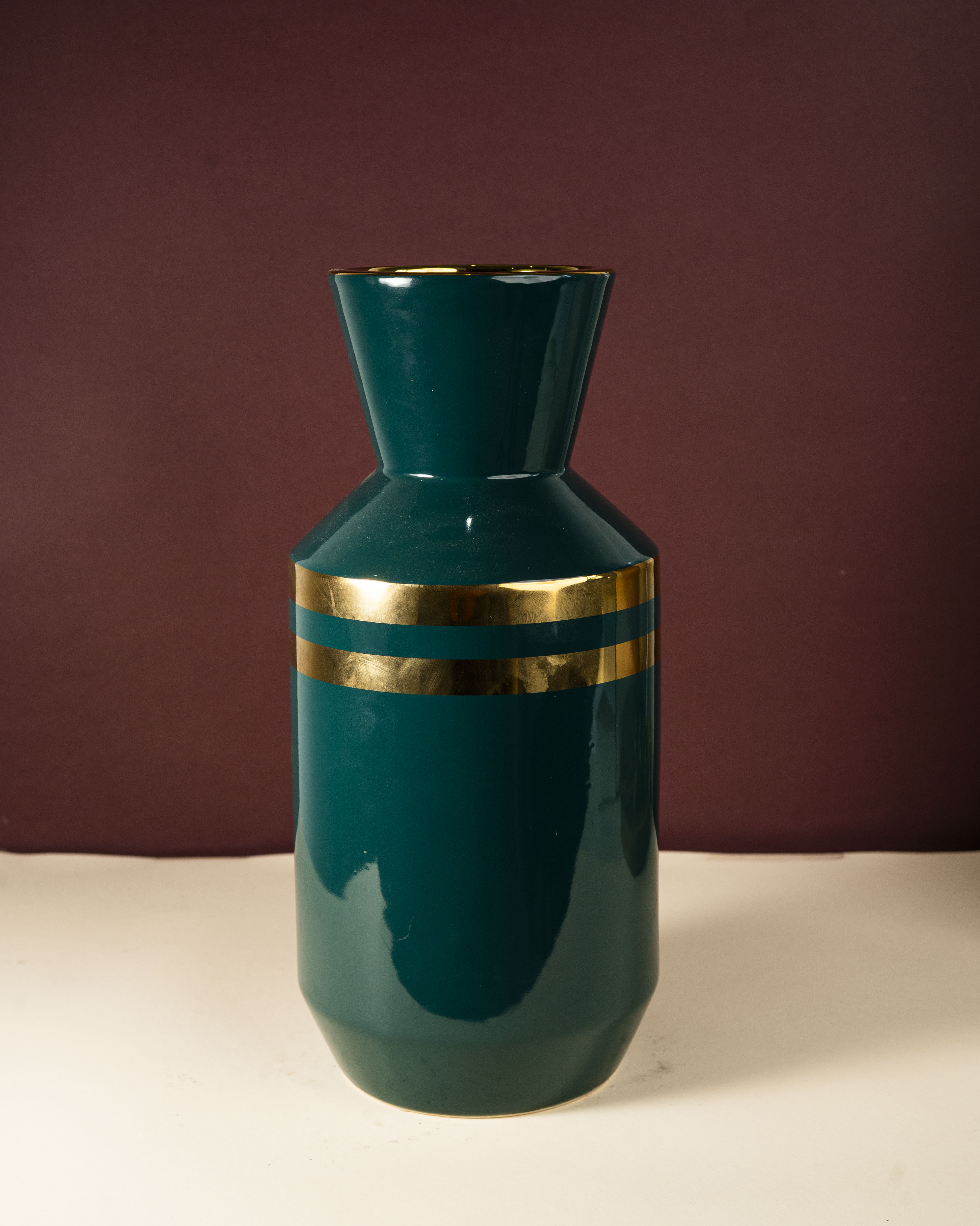 Elegant Green Ceramic Flower Vase