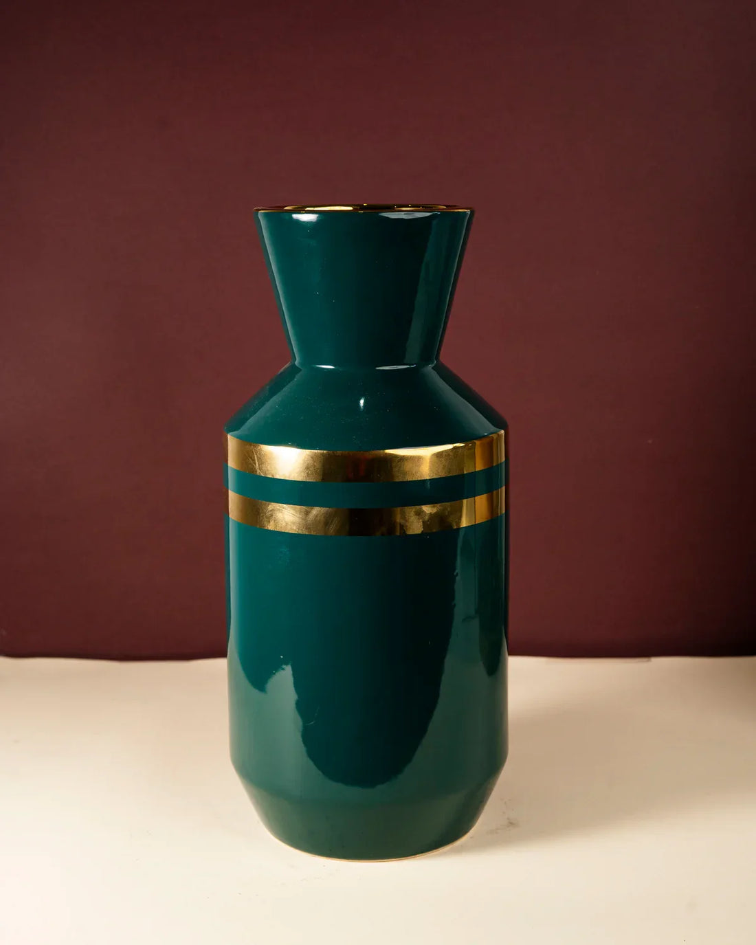 Elegant Green Ceramic Flower Vase