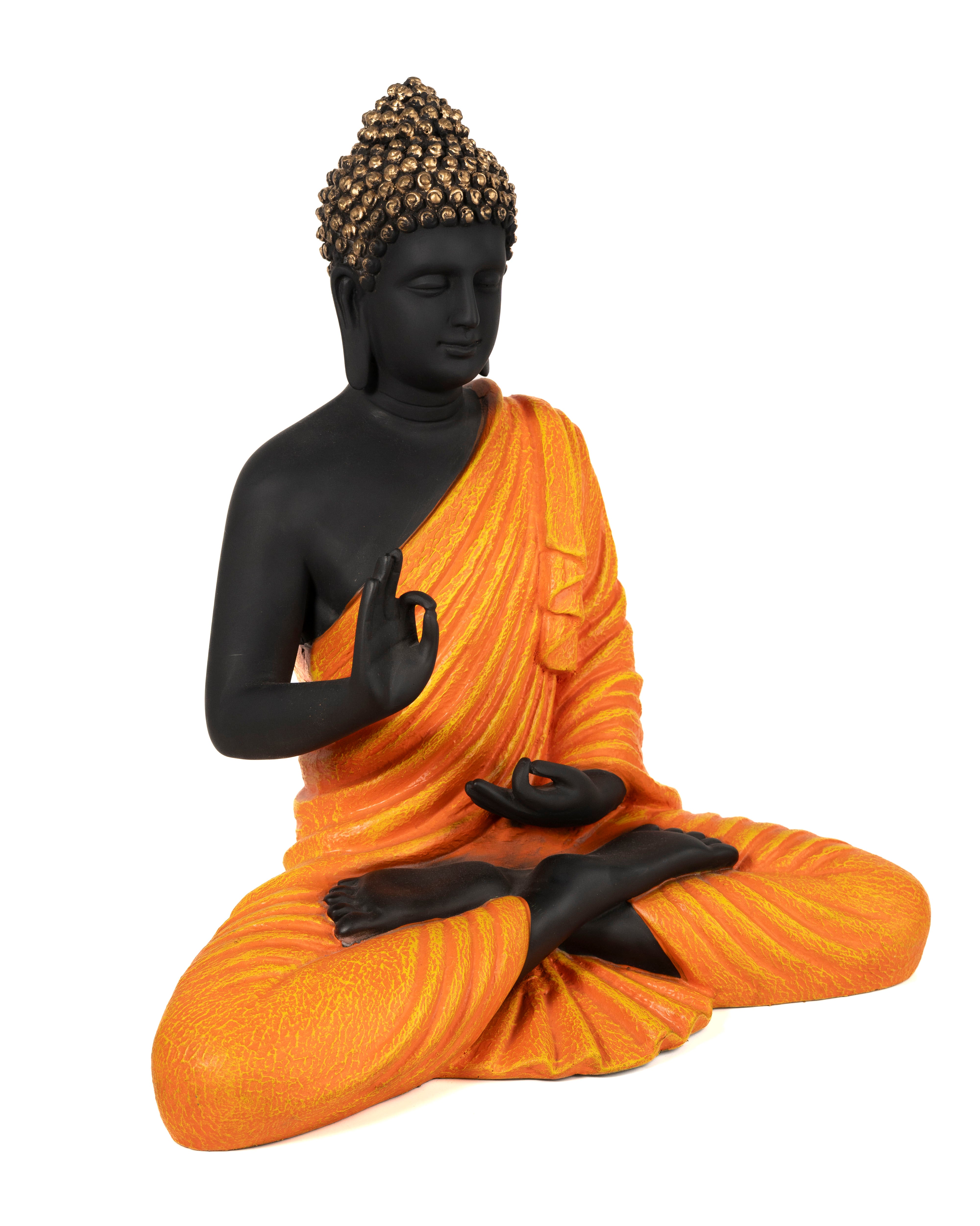 Serene Matte Black Buddha Statue