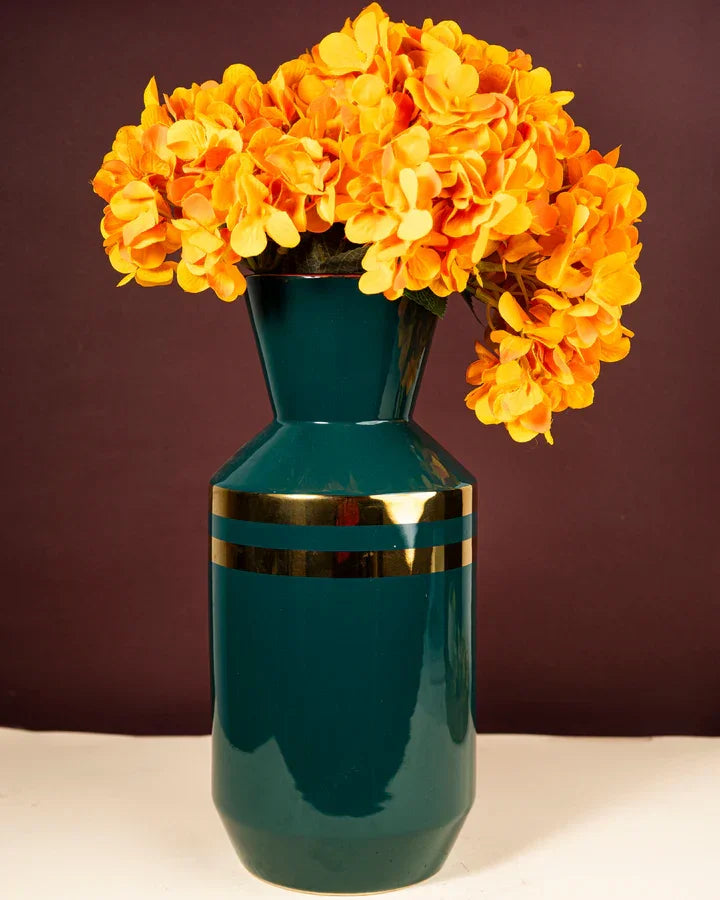 Elegant Green Ceramic Flower Vase