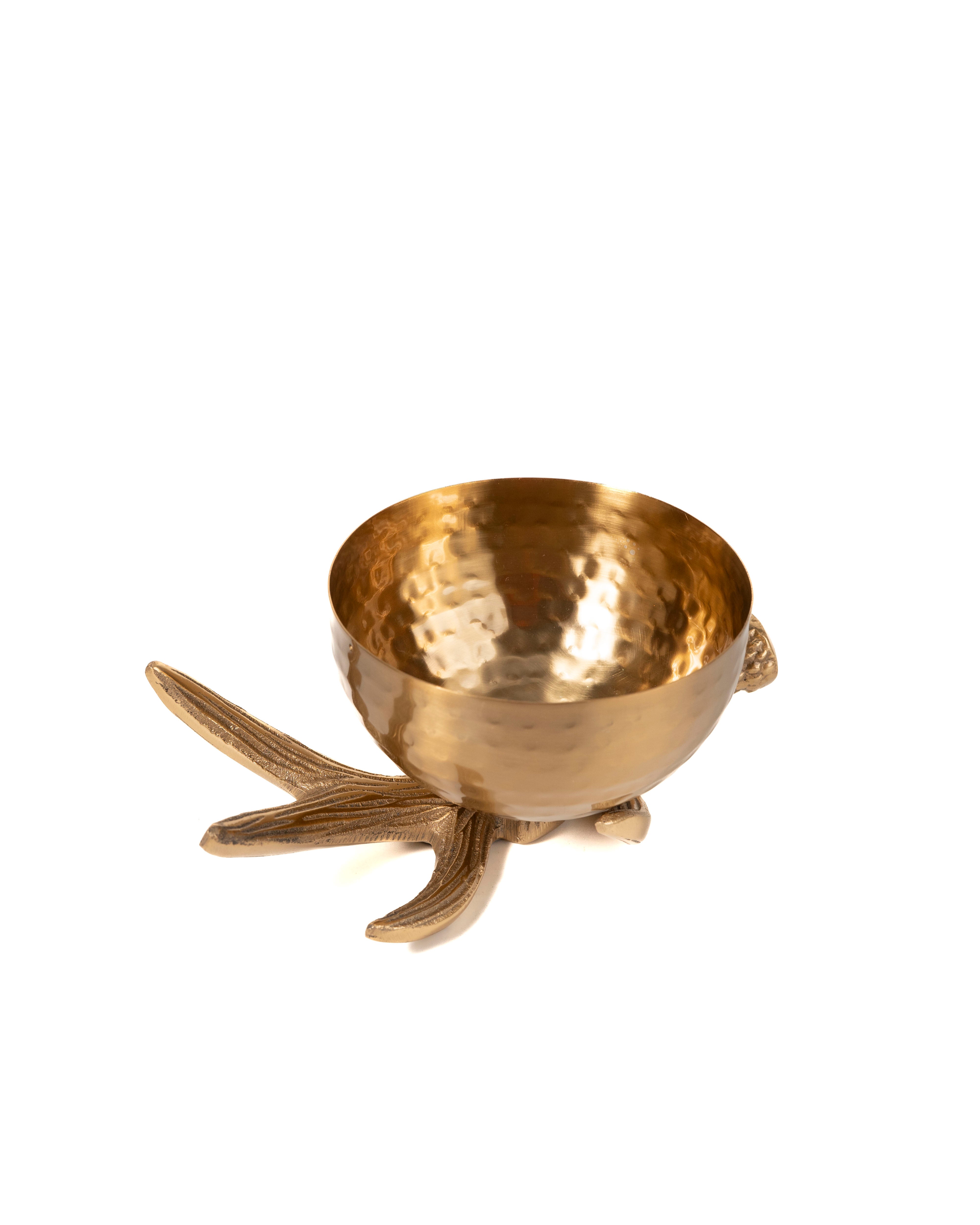 Creative Golden Bowl on Antler Stand