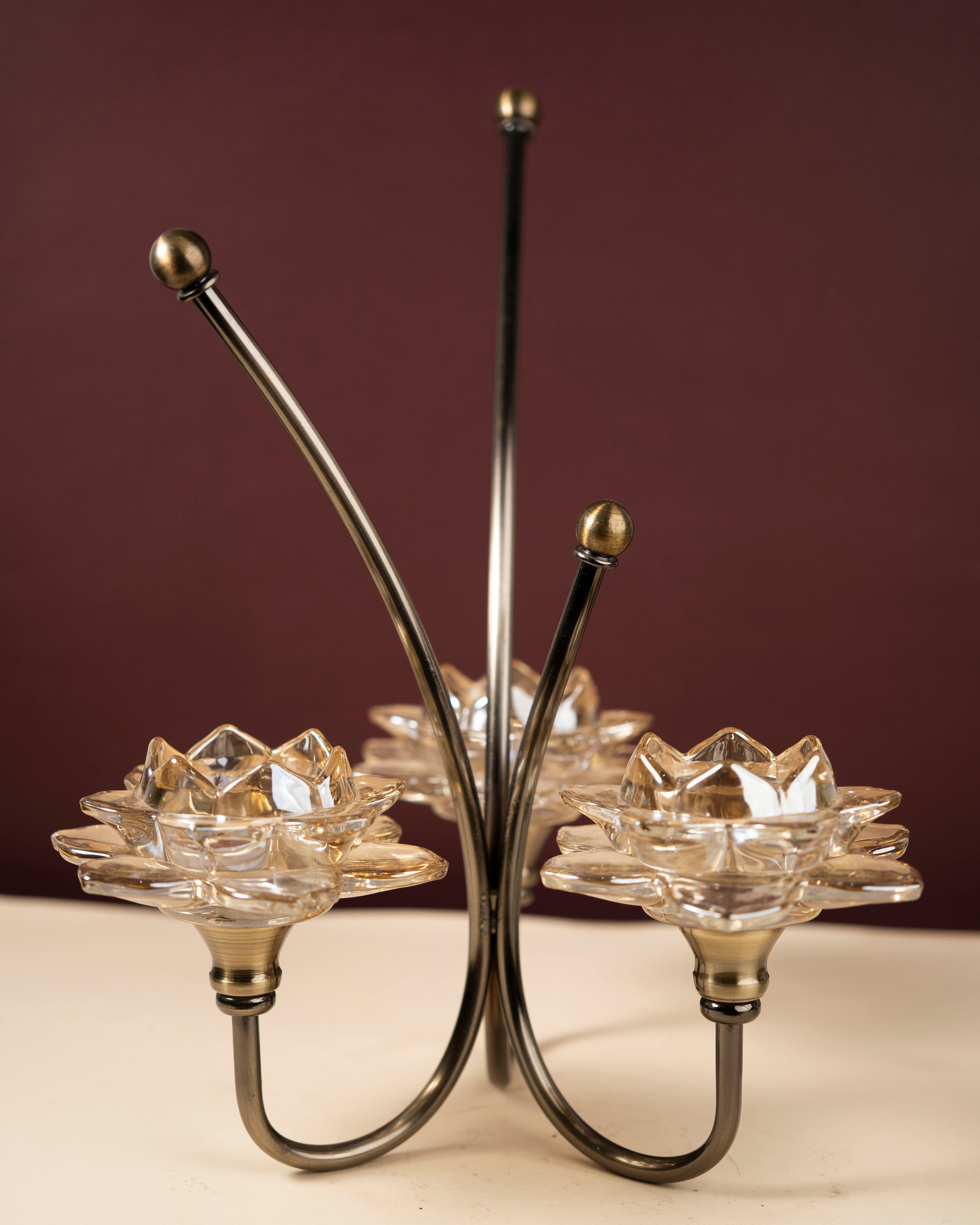 Designer Three-Light Candle Holder Stand