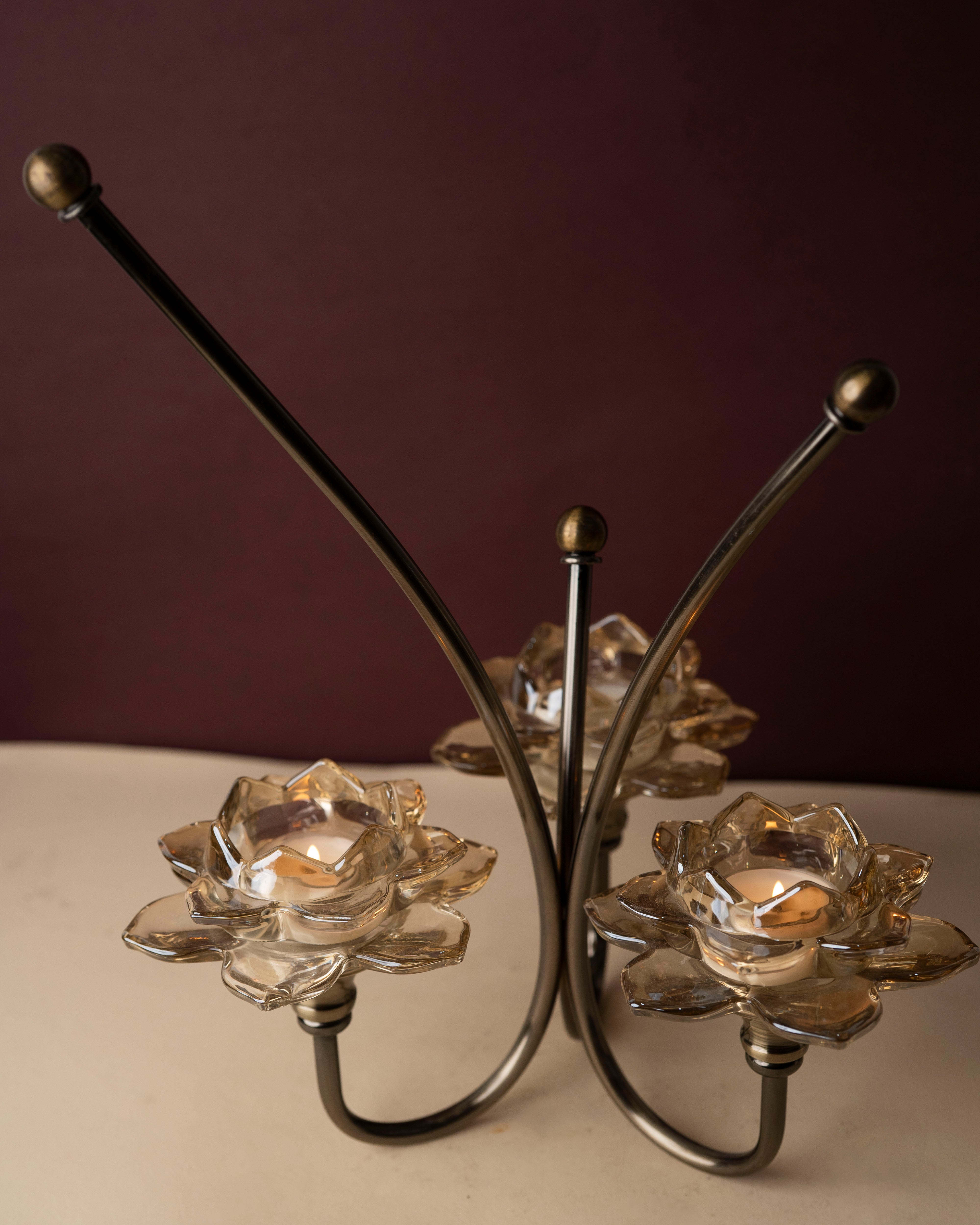 Designer Three-Light Candle Holder Stand