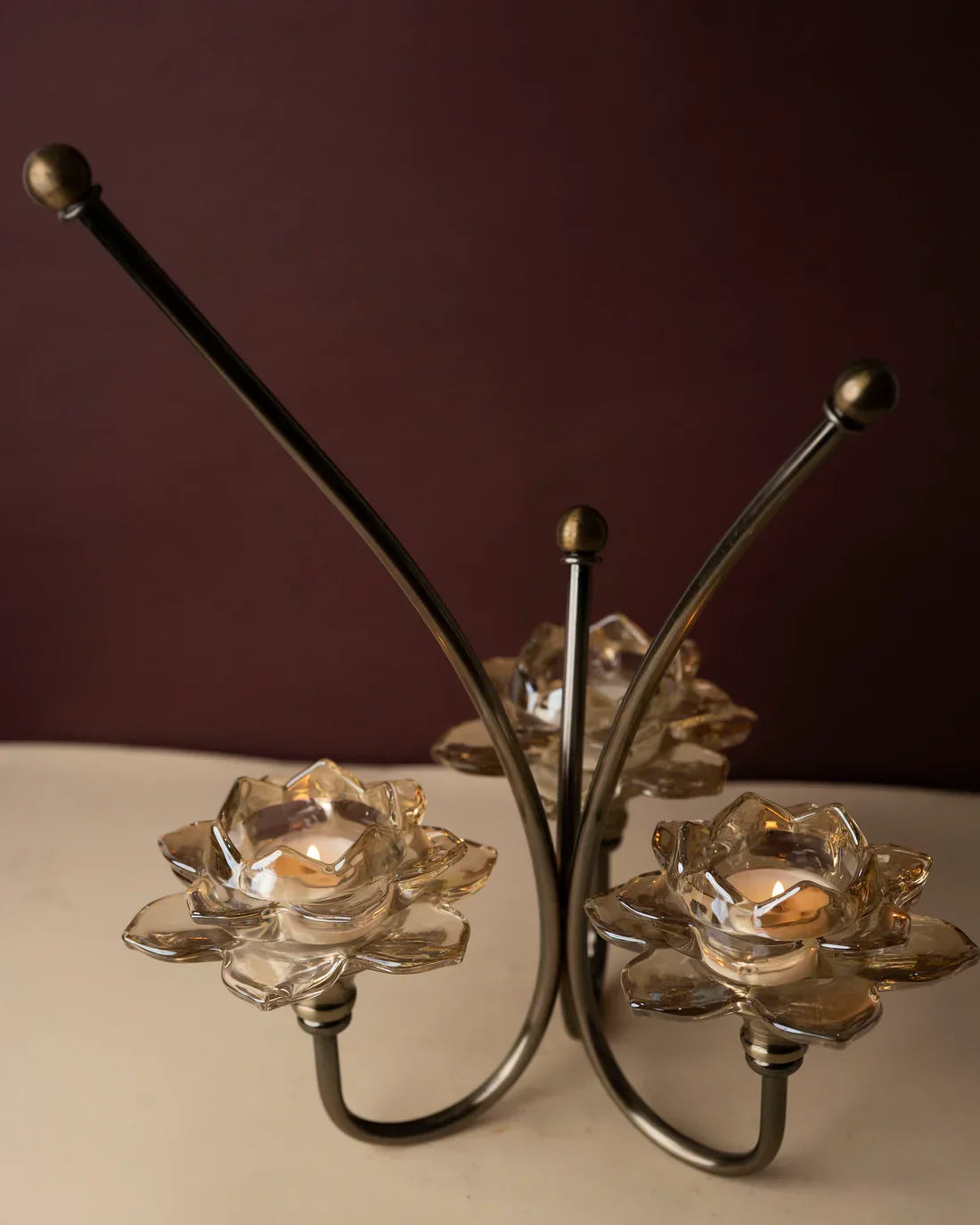 Designer Three-Light Candle Holder Stand