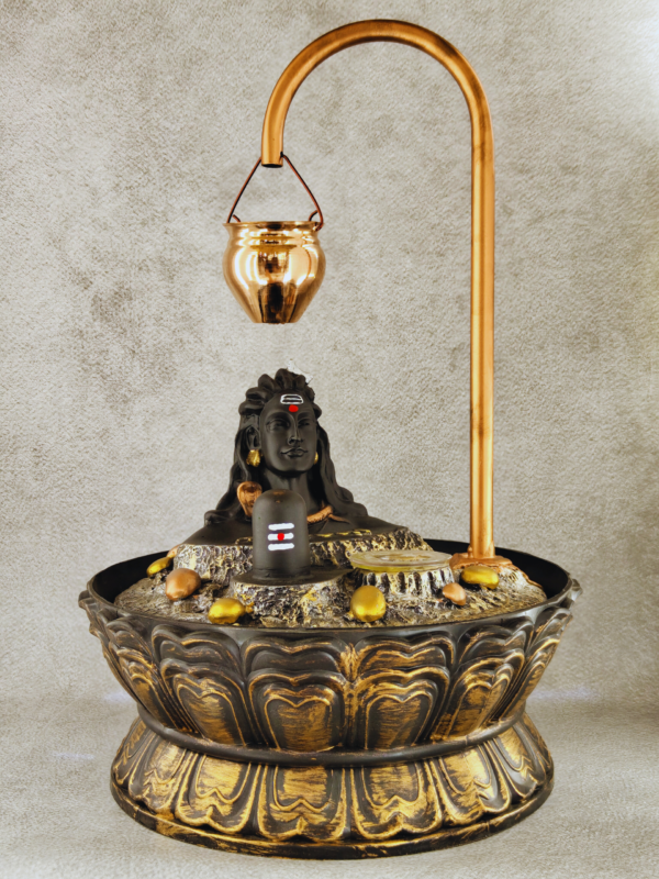 Shivling Water Fountain Indoor Water Fountain Lord Shiva Statue Shivji Idol Home Decor fiber Indoor/Outdoor Water Fountains.